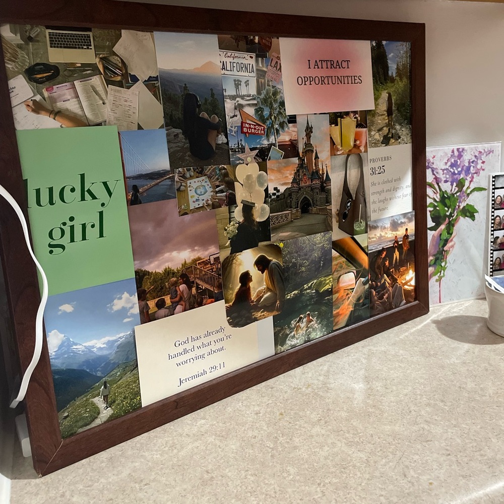Wooden Framed Vision Board